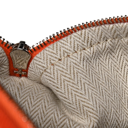 Hermes Canvas Small Bride-A-Brac Pouch Orange Burgundy 7 of 14
