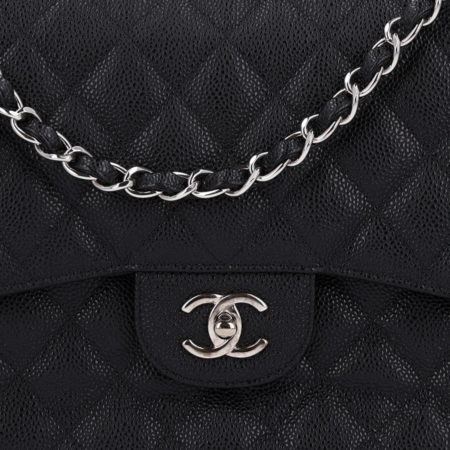 Chanel Caviar Quilted Jumbo Double Flap Black 9 of 11