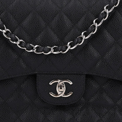 Chanel Caviar Quilted Jumbo Double Flap Black 9 of 11