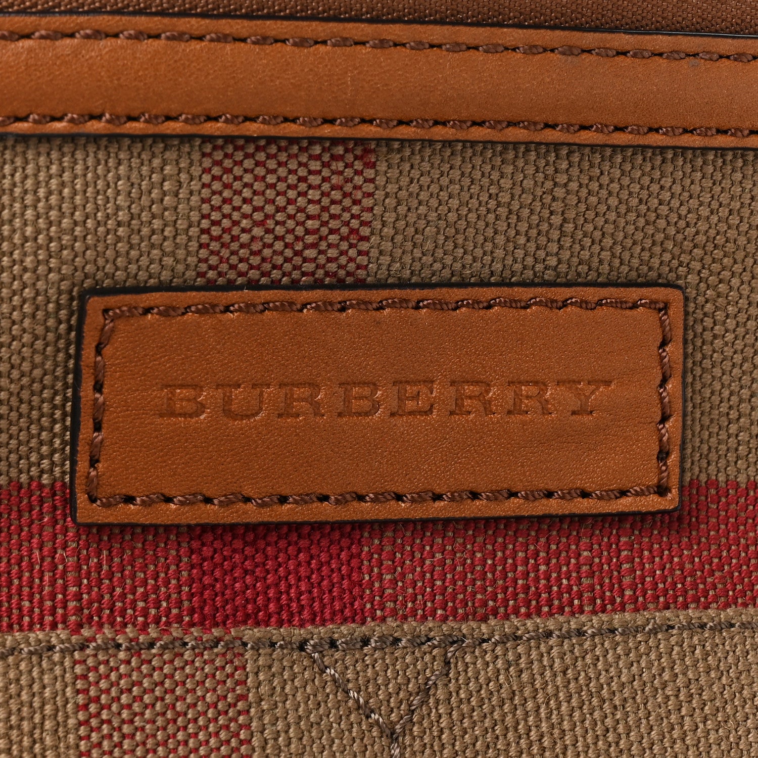 Burberry Grainy Calfskin Canvas Mega Check Medium Ashby Tassel Hobo Saddle Brown 7 of 13
