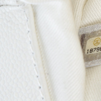 Chanel Caviar Quilted CC Large Clutch Ivory 7 of 12