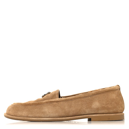 Chanel Suede Calfskin CC Loafers 41 Dark Beige 1 of 10