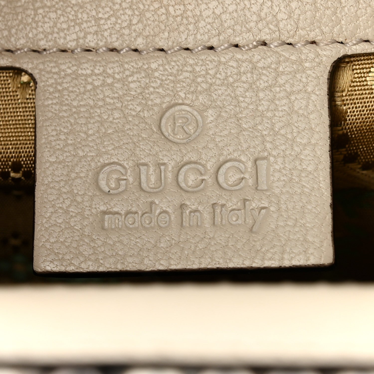 Gucci Calfskin Snakeskin Studded Medium Ottilia Top Handle Bag White 7 of 11