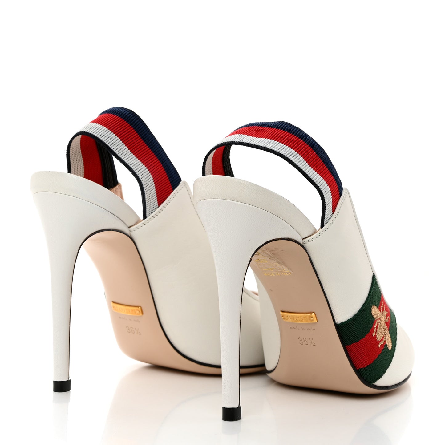 Malaga Kid Web Sylvie High Heel Slingback Pumps 36.5 White