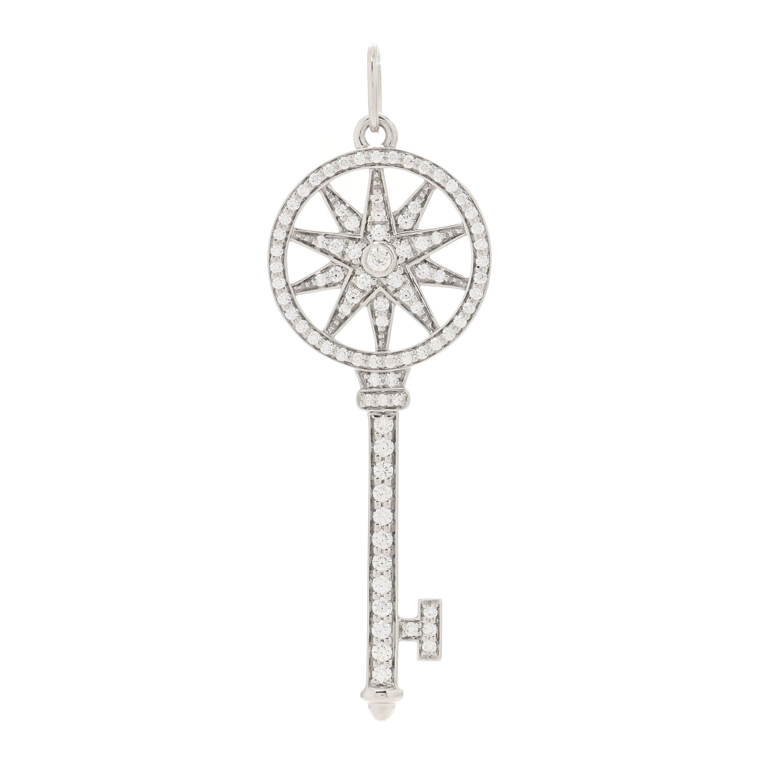 Tiffany Platinum Diamond Star Key Pendant 1 of 3