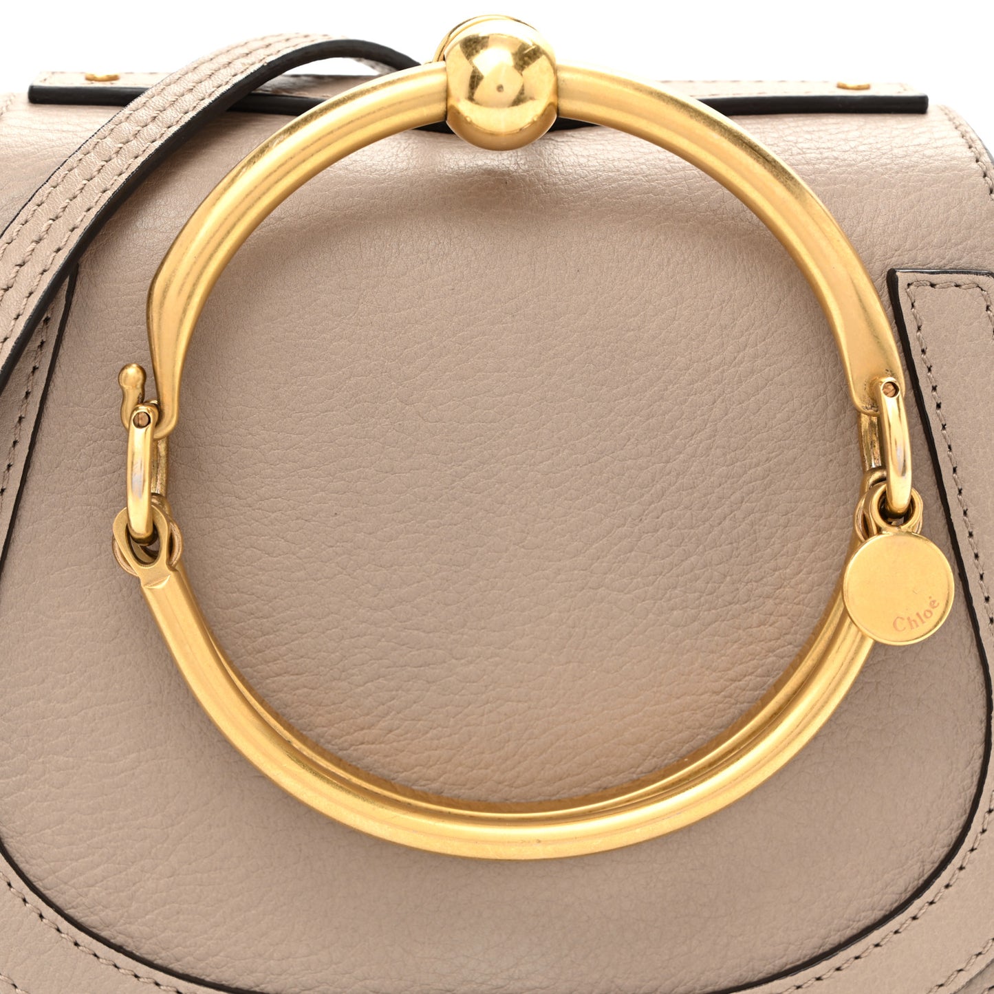Calfskin Suede Small Nile Bracelet Bag Motty Grey