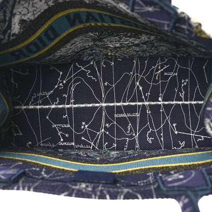 Christian Dior Canvas Embroidered Medium Zodiac Book Tote Blue Multicolor 5 of 10