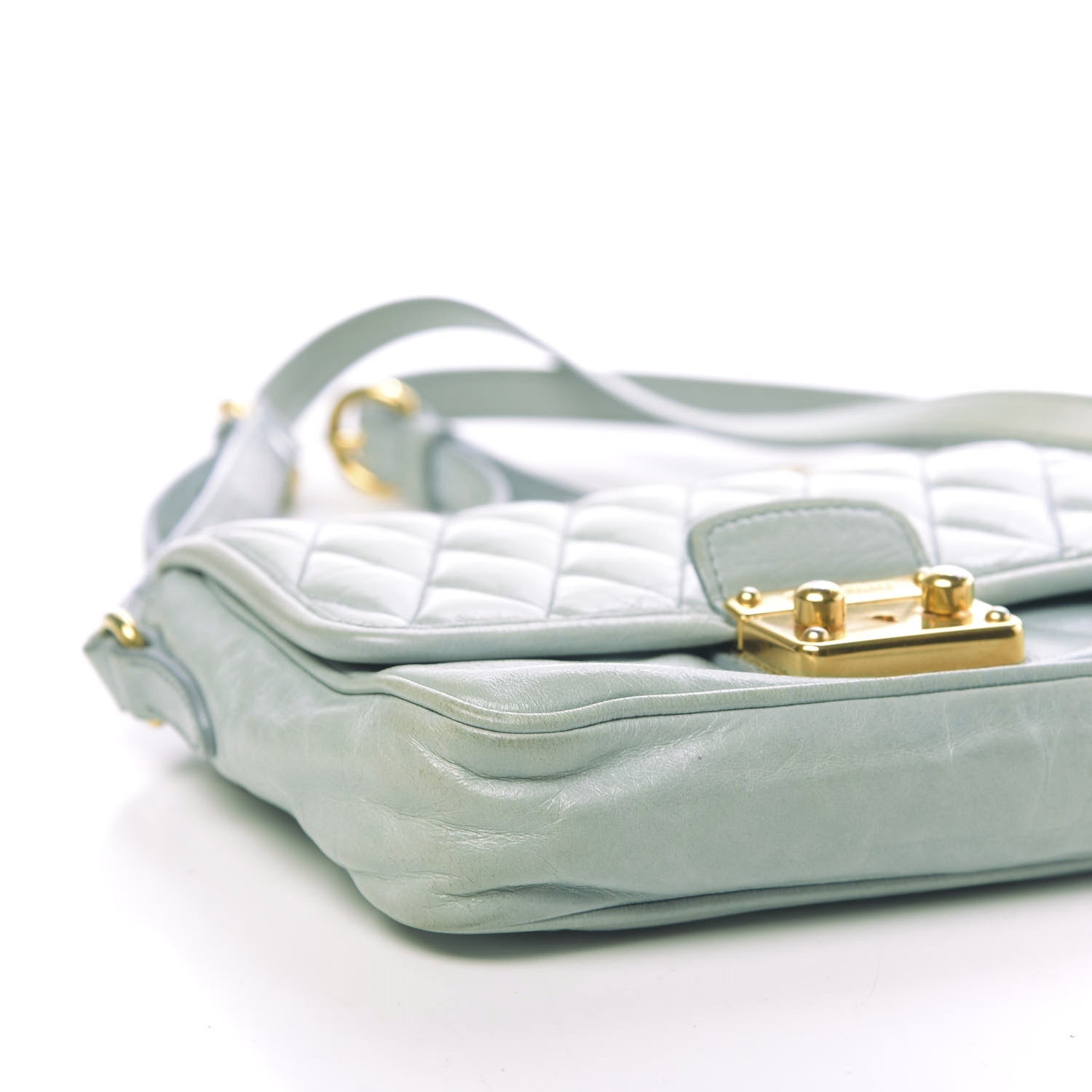 Miu Miu Vitello Shine Trapu Crossbody Bag Astrale 8 of 15