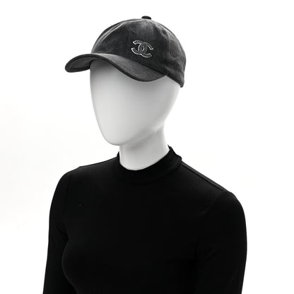 Chanel Denim Cap Hat Black 2 of 9