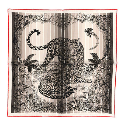 Hermes Silk Jungle Love Rainbow Scarf 90 Naturel Sepia Rouge 1 of 5