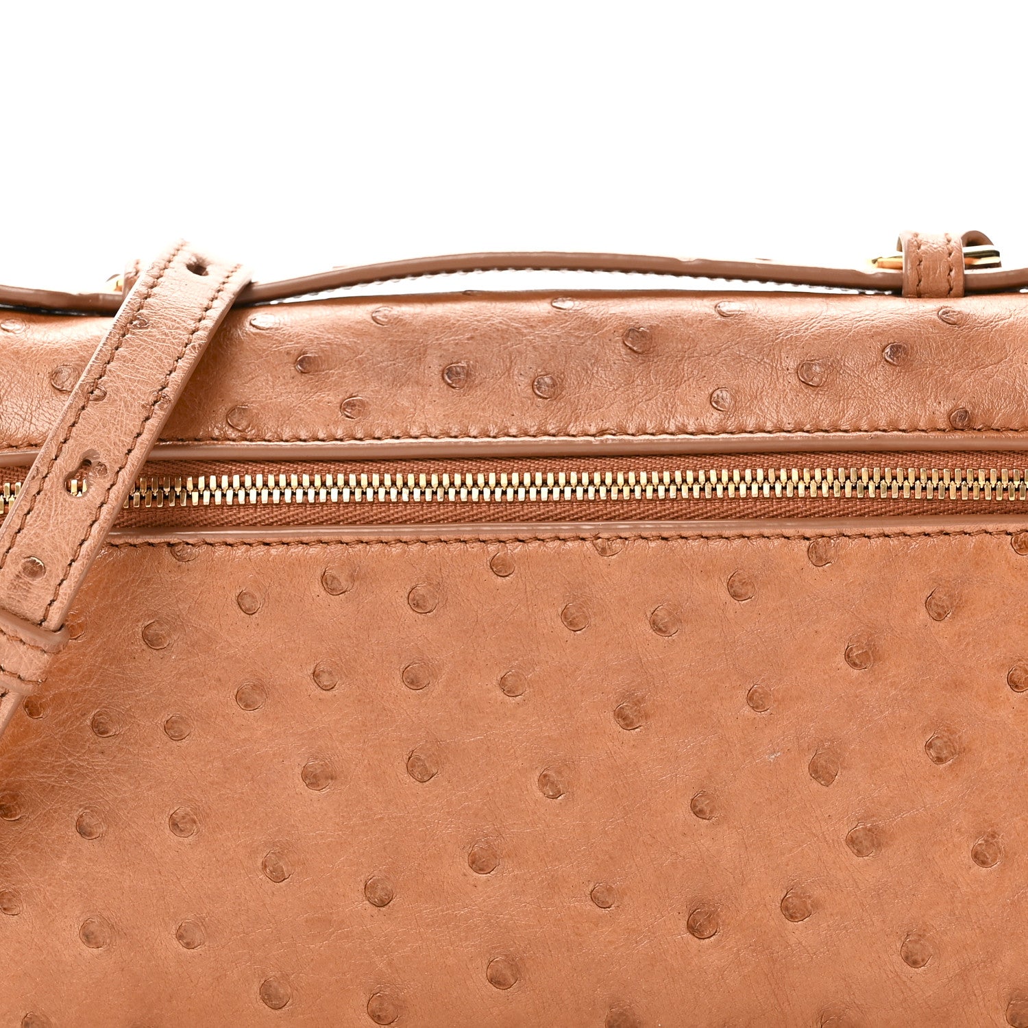 Loro Piana Ostrich L19 Extra Pocket Pouch Cognac 1857685