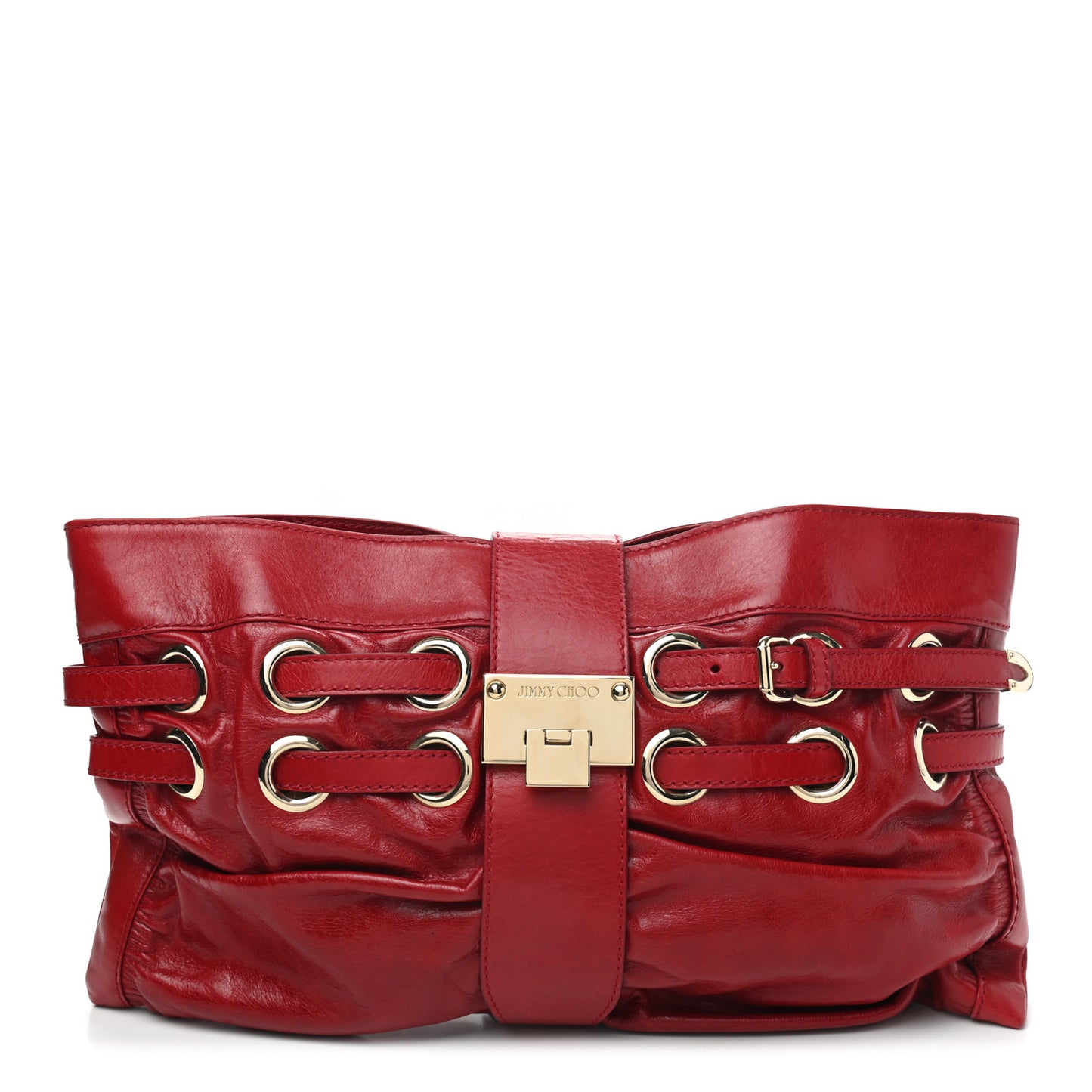 Calfskin Convertible Rio Oversized Clutch Red