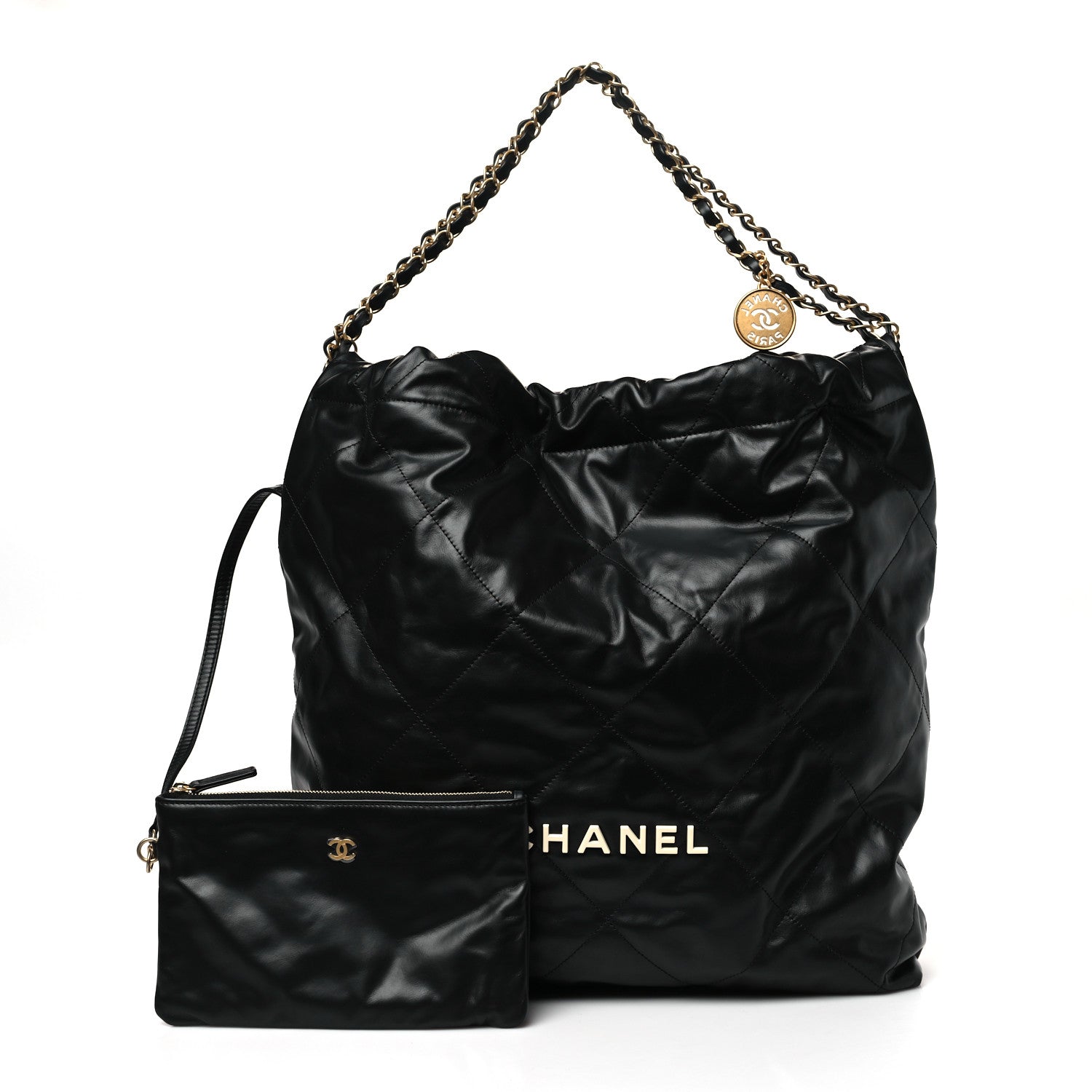 Chanel Calfskin Quilted Chanel 22 Black 1 of 10