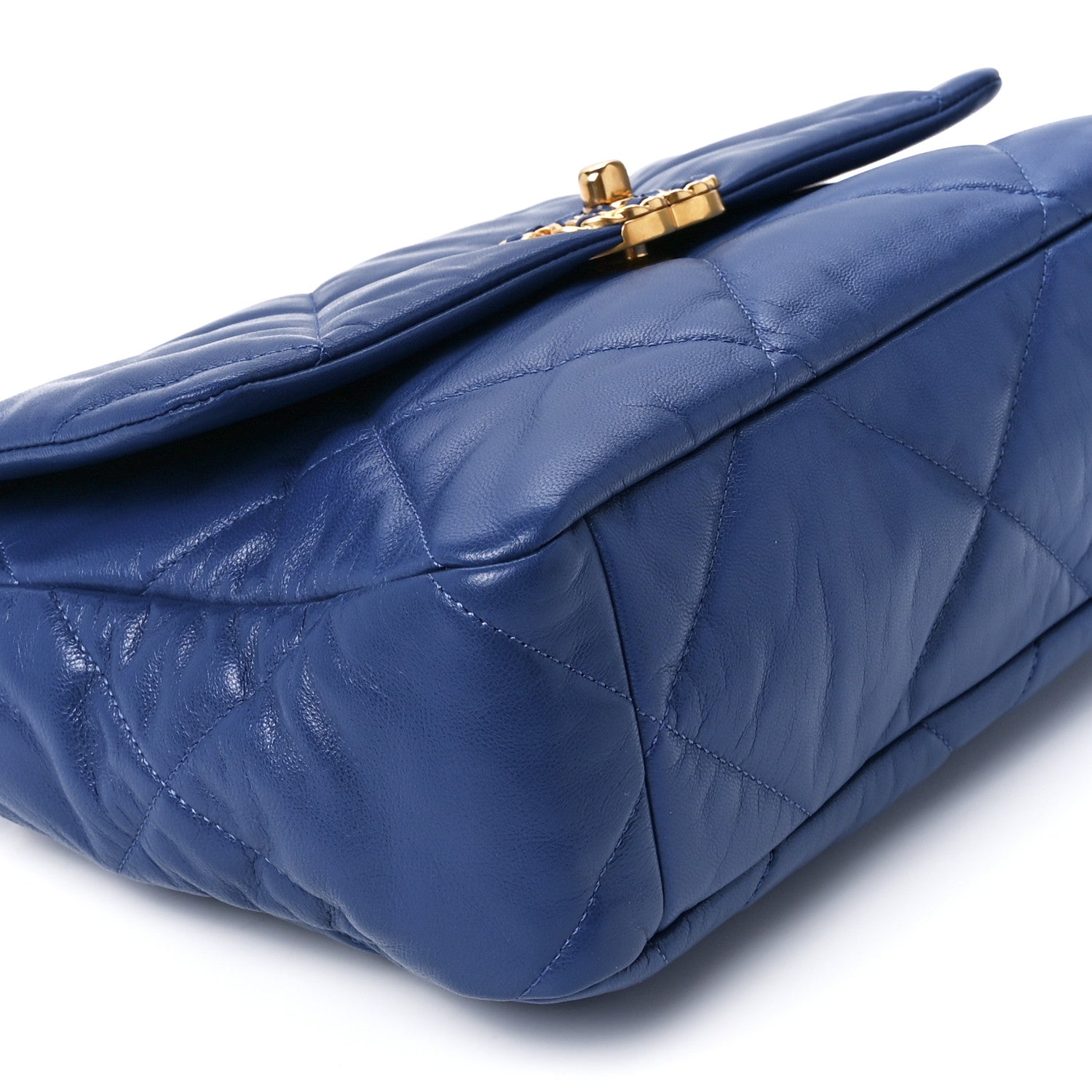 Chanel Lambskin Quilted Large Chanel 19 Flap Blue 10 of 11