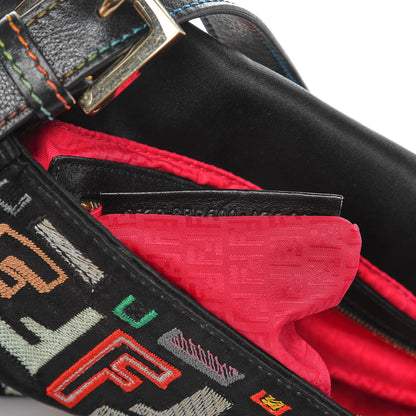 Fendi Nylon FF Multicolor Embroidered Baguette Multicolor 9 of 9