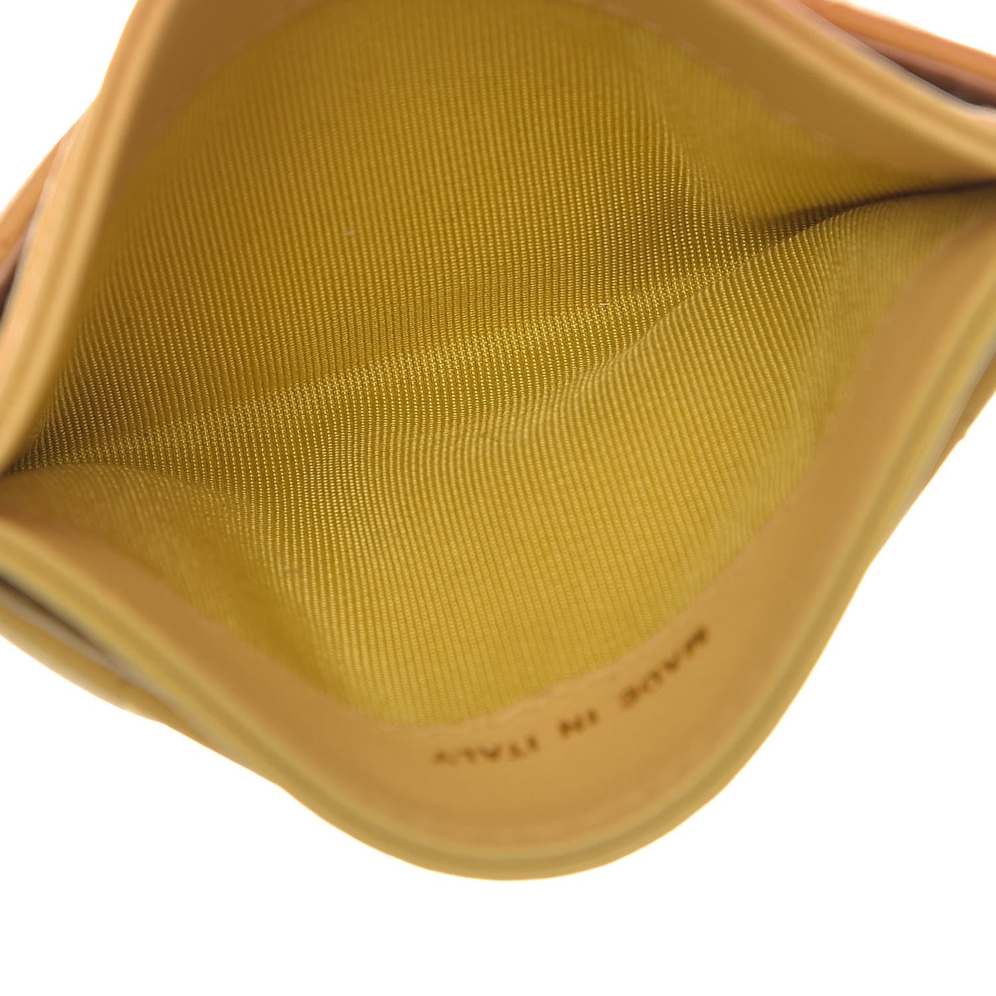 Lambskin Chevron Quilted Card Holder Yellow