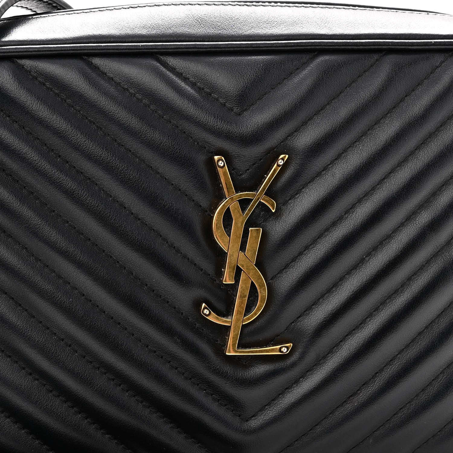 Saint Laurent Calfskin Matelasse Monogram Lou Camera Bag Black 7 of 9