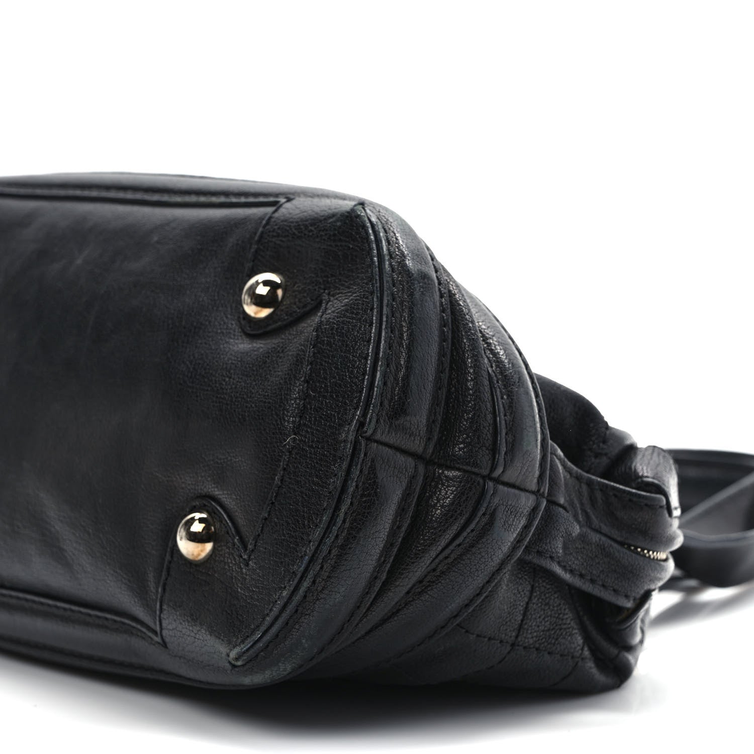 Chanel Goatskin Square Stitch Essential Bowler Black 9 of 11