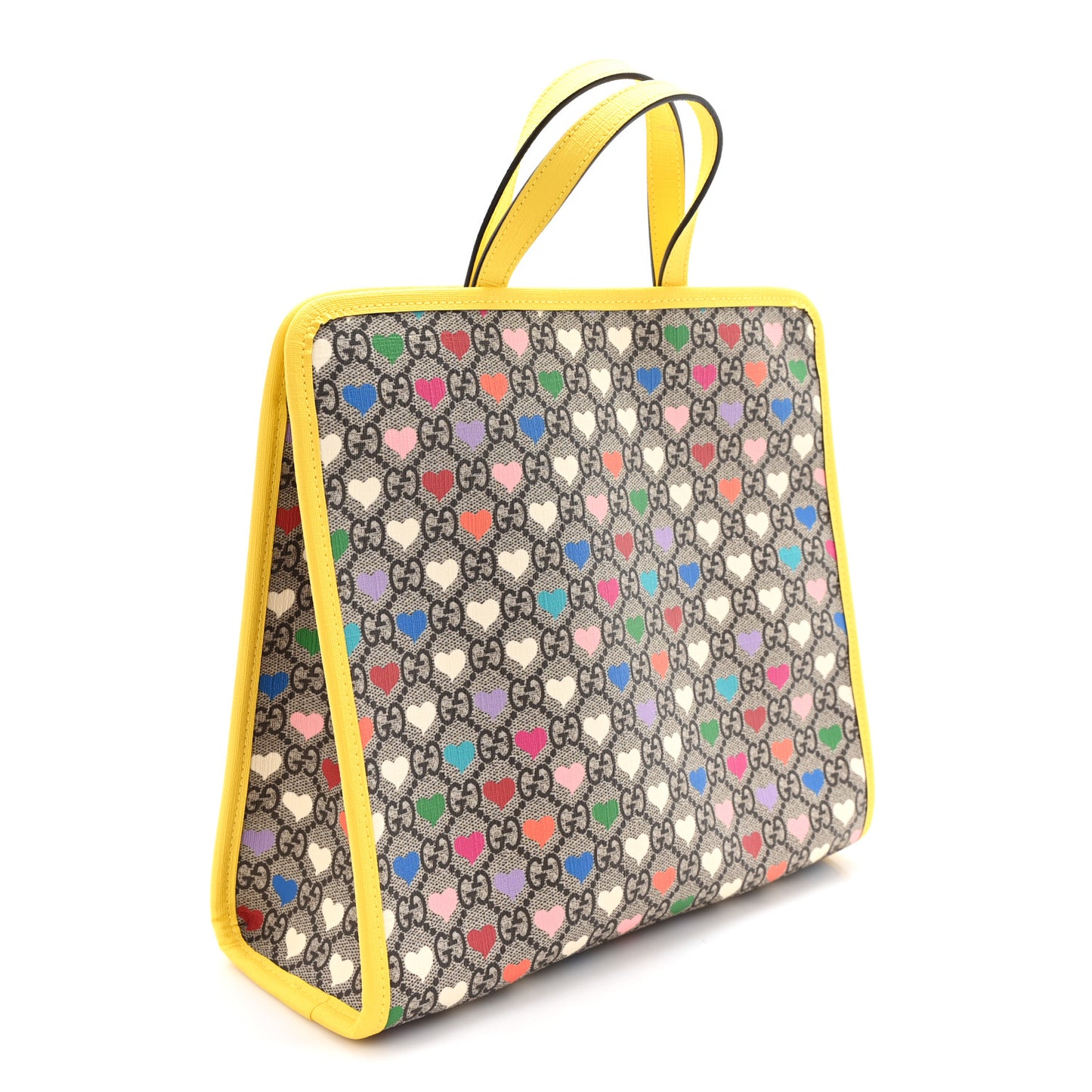 GG Supreme Monogram Hearts Childrens Tote Beige Ebony Multicolor Freesia