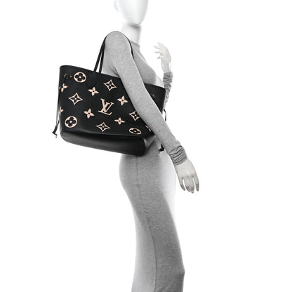 Louis Vuitton Empreinte Monogram Giant Neverfull MM Black Beige 3 of 9