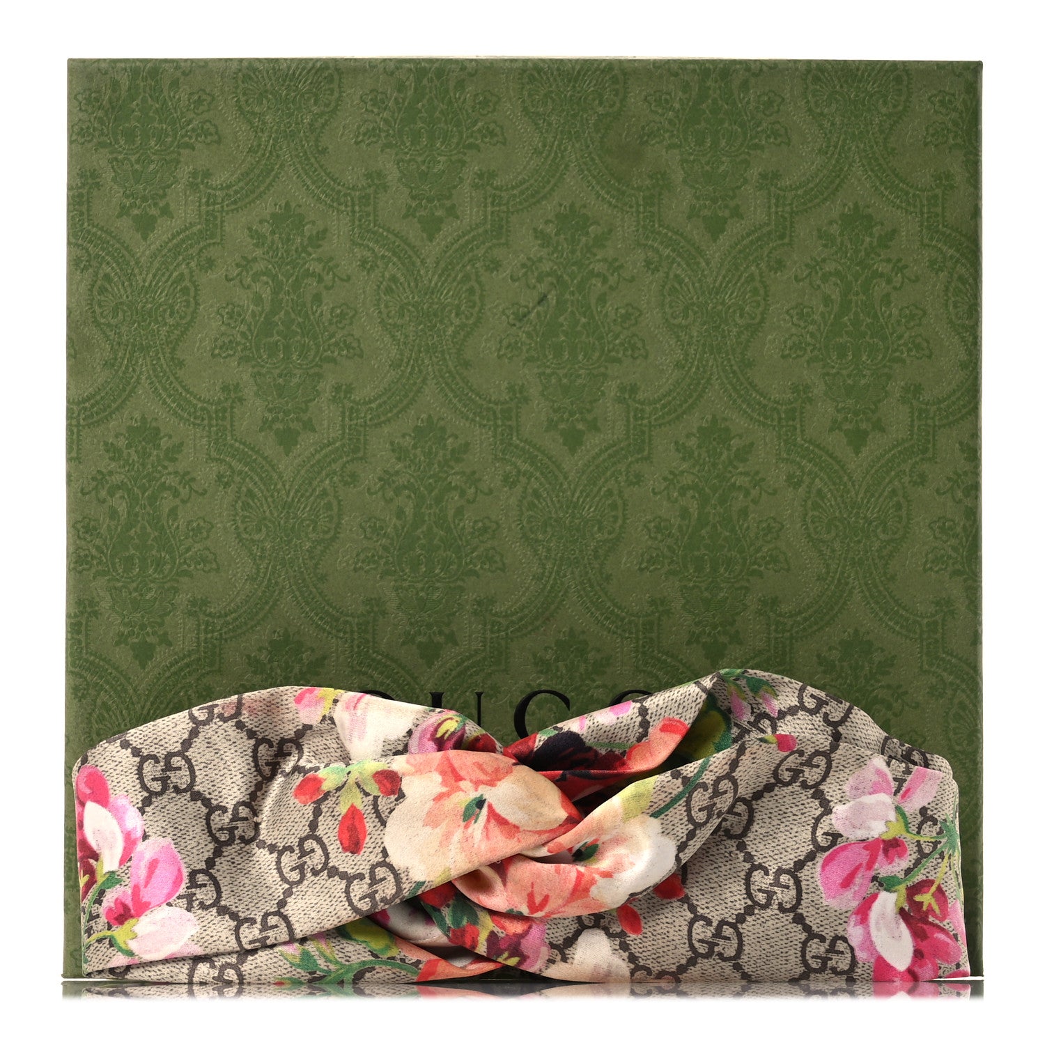 Gucci Silk Monogram Blooms Print Headband Antique Rose 8 of 8