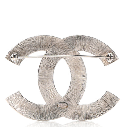 Chanel Baguette Crystal CC Brooch Silver 3 of 5