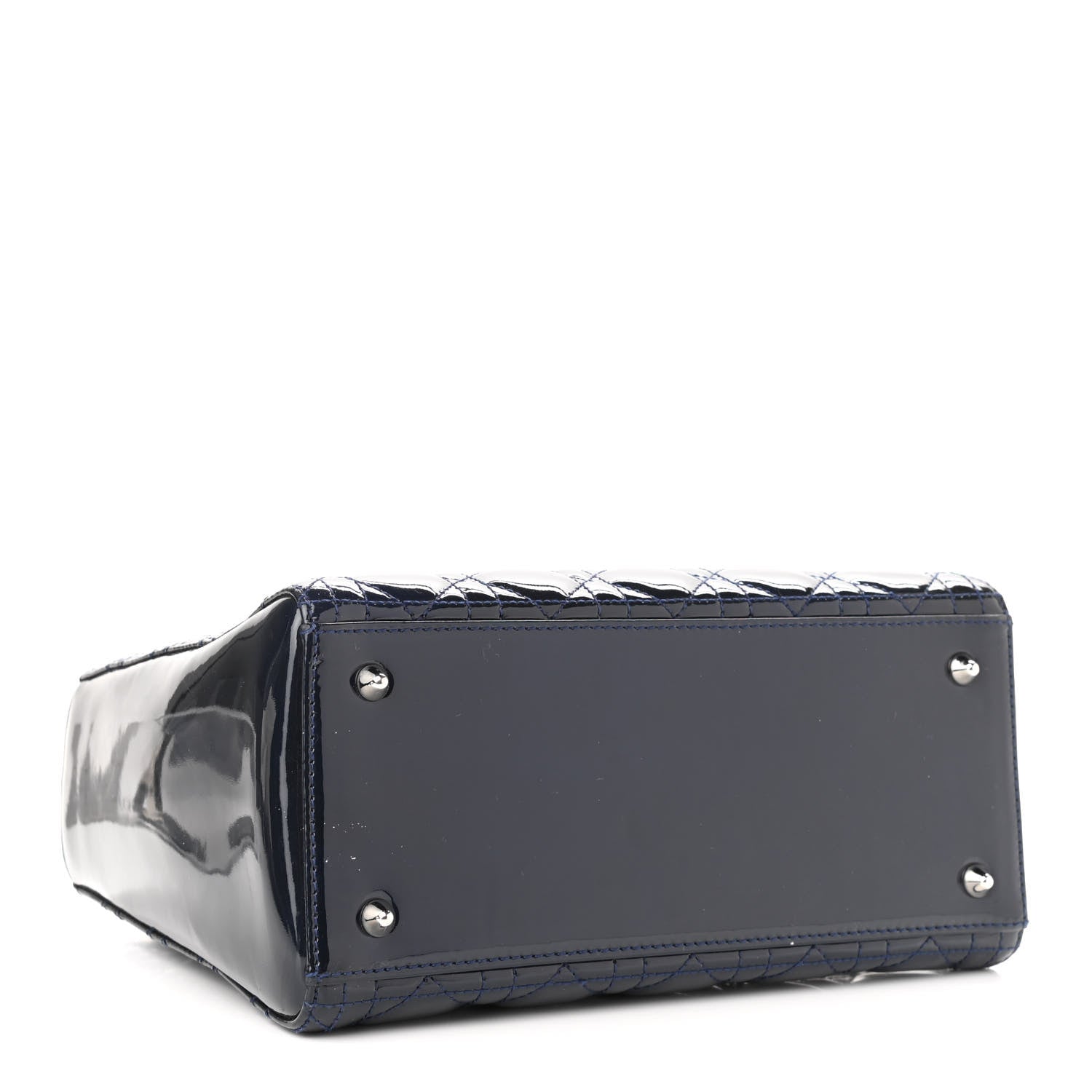 Christian Dior Patent Cannage Medium Lady Dior Navy Blue 4 of 11