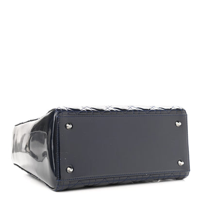 Christian Dior Patent Cannage Medium Lady Dior Navy Blue 4 of 11