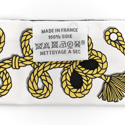 Hermes Silk Galons Et Brandebourg Twilly Black Gold White 2 of 4