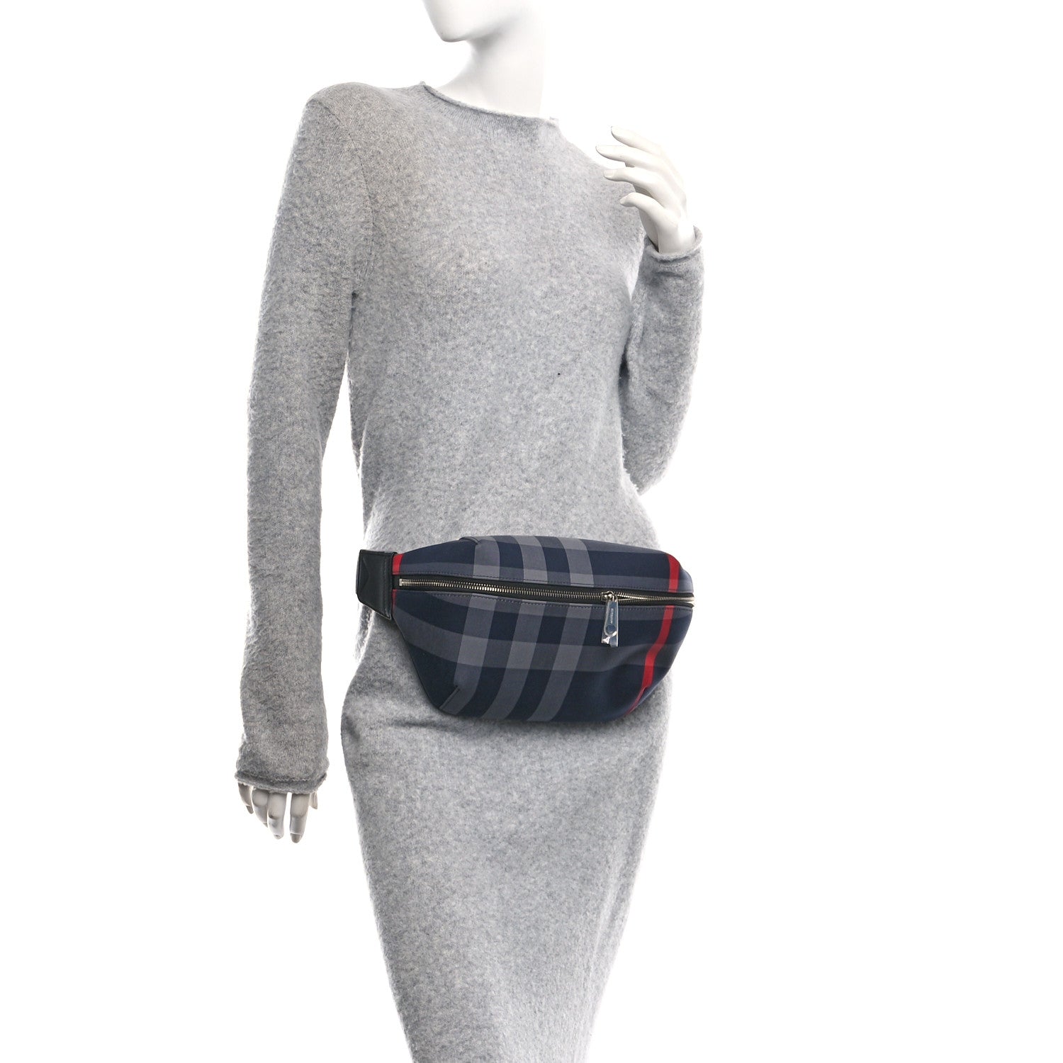 Burberry House Check Sonny Bum Bag Navy Grey 2 of 11