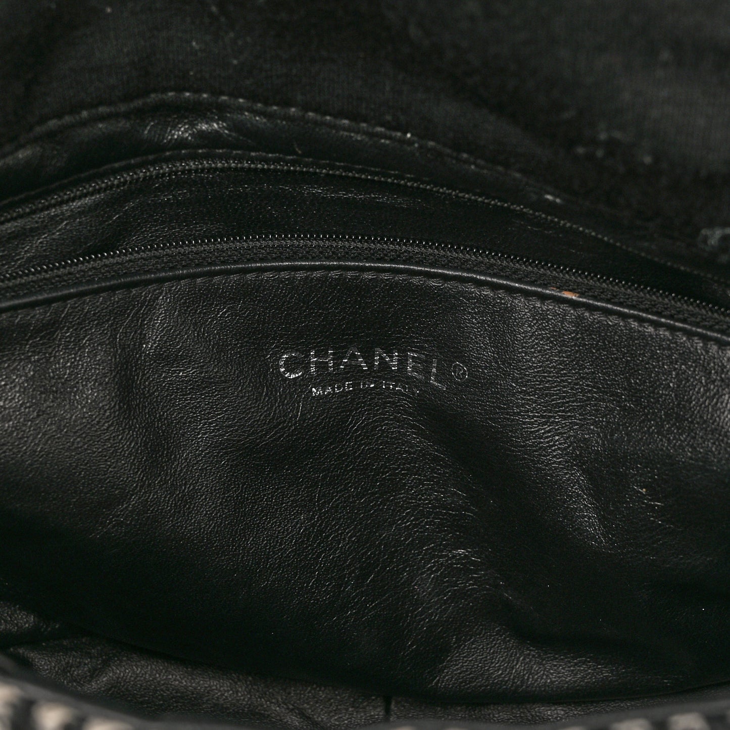 Tweed Jersey Quilted Medium Flap Black Ecru