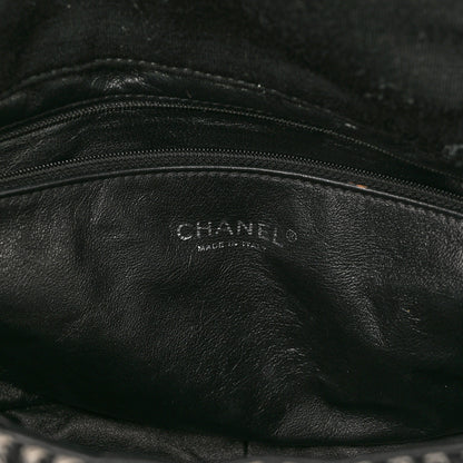 Chanel Tweed Jersey Quilted Medium Flap Black Ecru 5 of 9