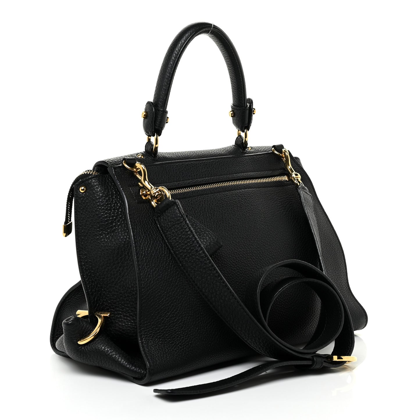 Calfskin Medium Sofia Satchel Black