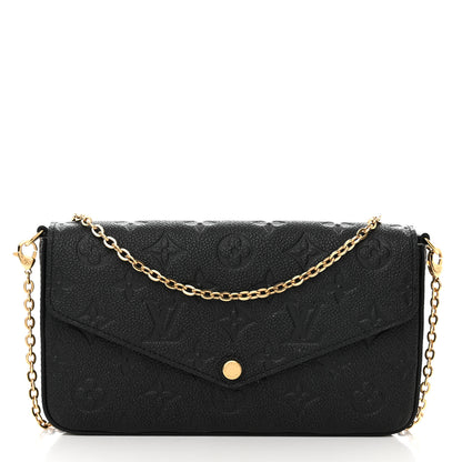 Louis Vuitton Empreinte Pochette Felicie Chain Wallet Black 3 of 12