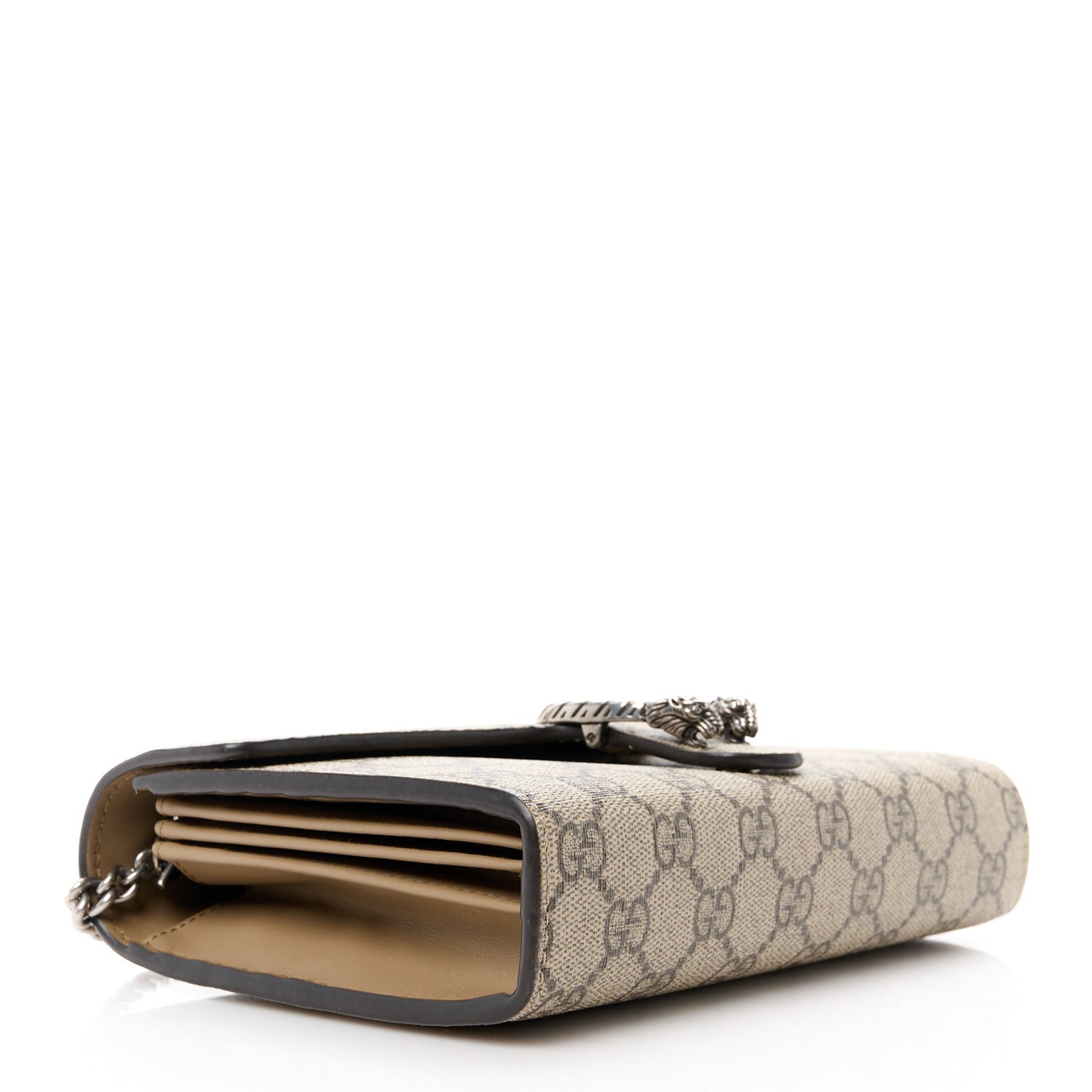 GG Supreme Monogram Mini Dionysus Chain Wallet Beige Taupe