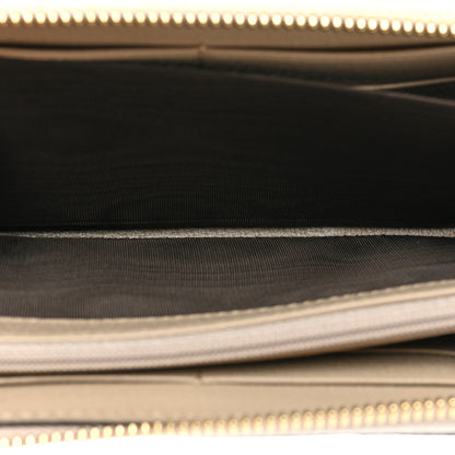 Gucci GG Supreme Monogram Textured Dollar Calfskin Web Ophidia Zip Around Wallet Beige Mystic White Oatmeal 7 of 11