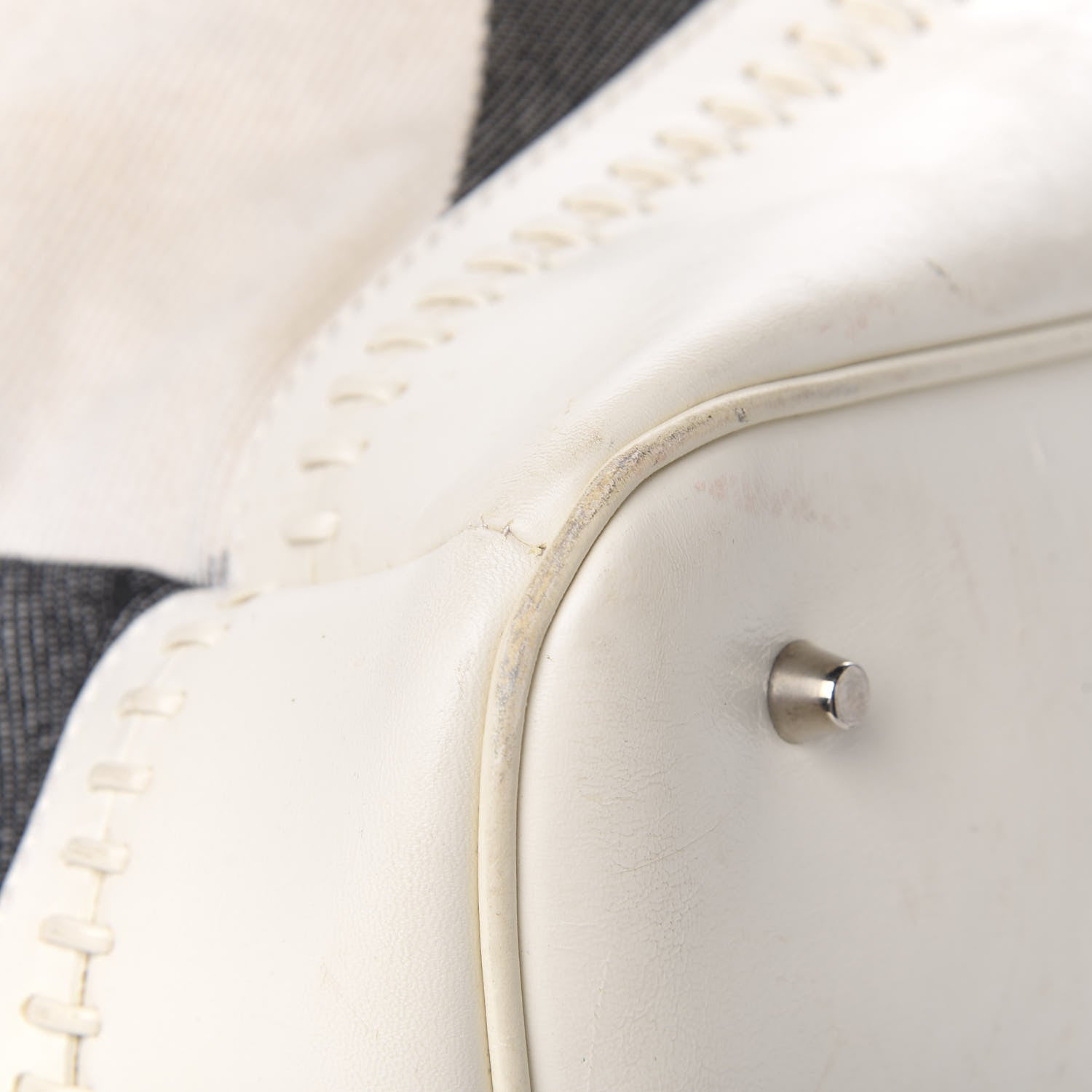 Burberry Canvas Mega Check Satchel White 7 of 11