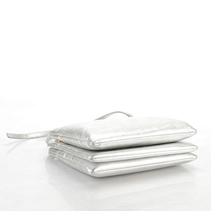 Celine Laminated Smooth Lambskin Large Trio Crossbody Bag Silver 4 of 7