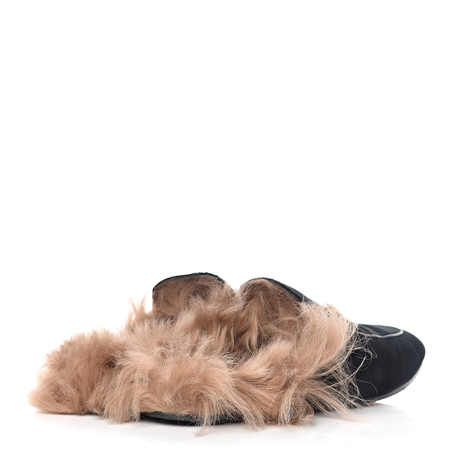 Gucci Velvet Fur Womens Princetown Slippers 41 Black 4 of 12
