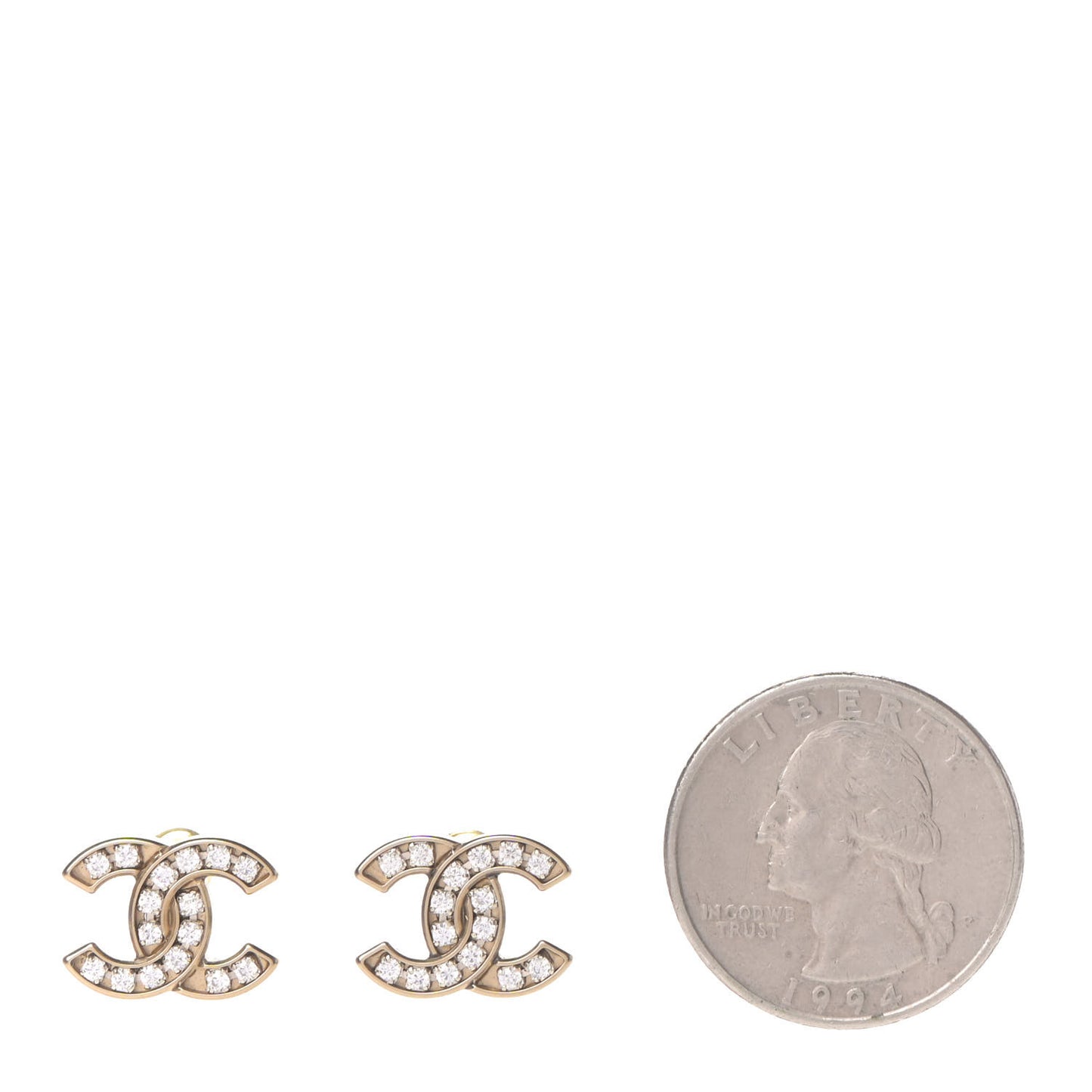 Crystal CC Earrings Gold