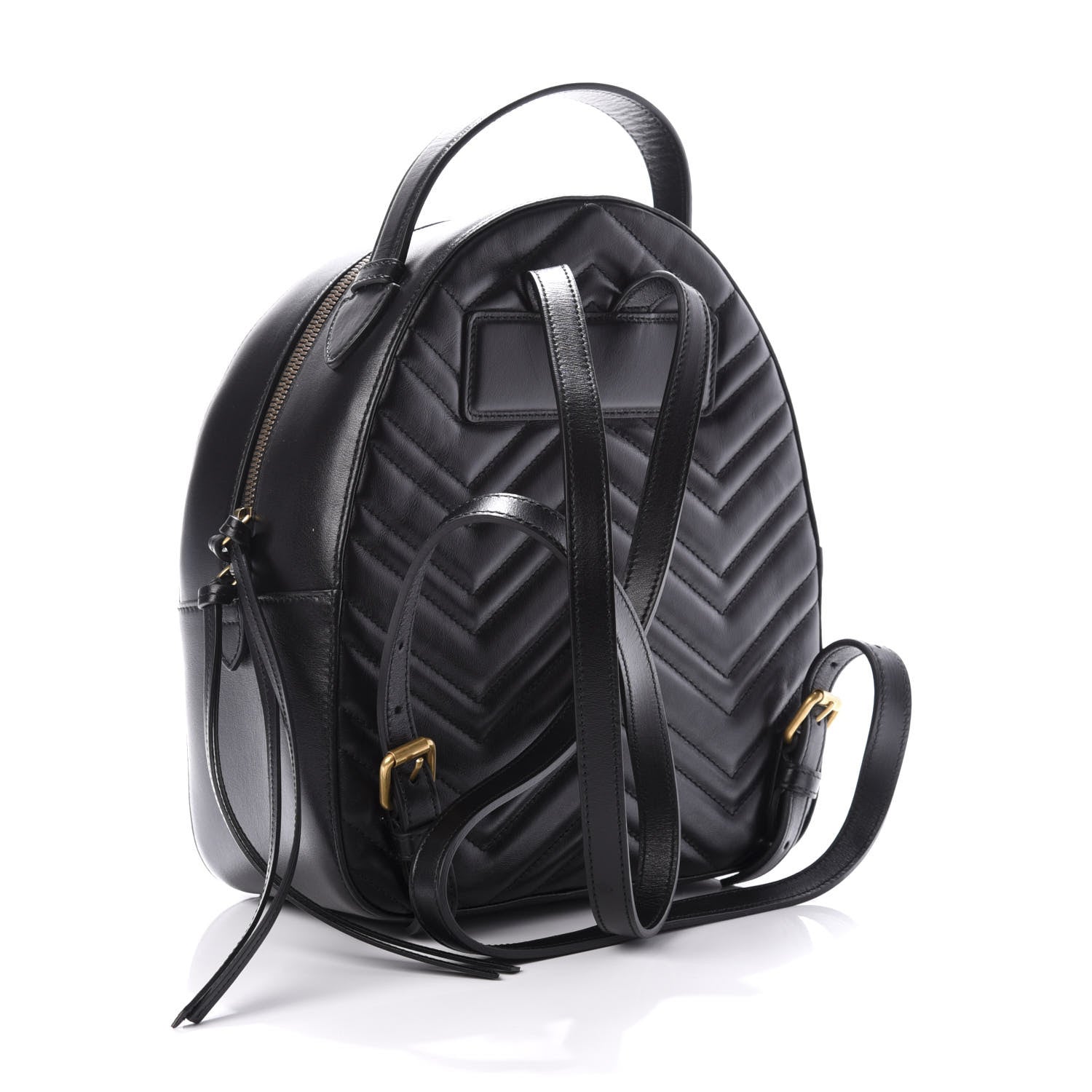 Gucci Calfskin Matelasse GG Marmont Dome Backpack Black 2 of 9