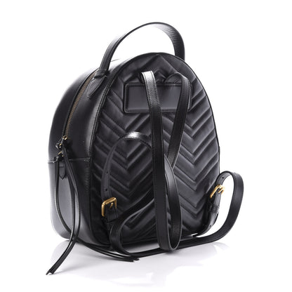 Gucci Calfskin Matelasse GG Marmont Dome Backpack Black 2 of 9