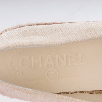 Chanel Toile Sequin CC Espadrilles 41 Beige Black 7 of 7