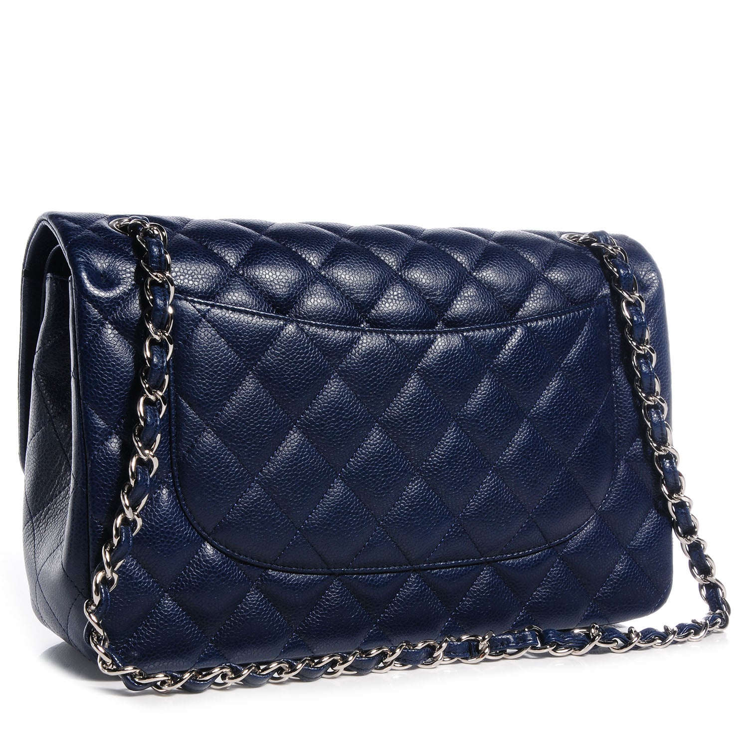 Chanel Caviar Jumbo Double Flap Navy Blue 3 of 9