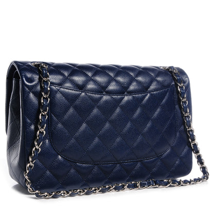 Chanel Caviar Jumbo Double Flap Navy Blue 3 of 9