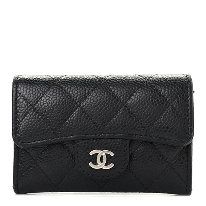 Chanel Caviar Quilted Flap Card Holder Wallet Black 1 of 8