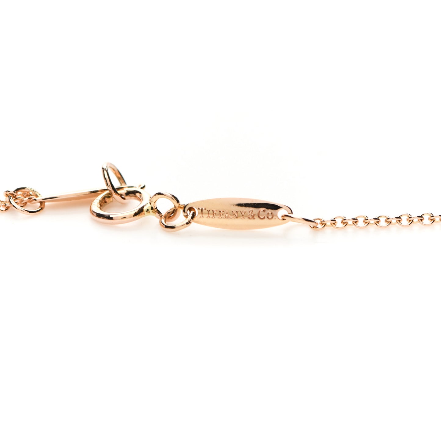 18K Rose Gold Diamond .17ct Elsa Peretti Diamonds by the Yard Pendant Necklace