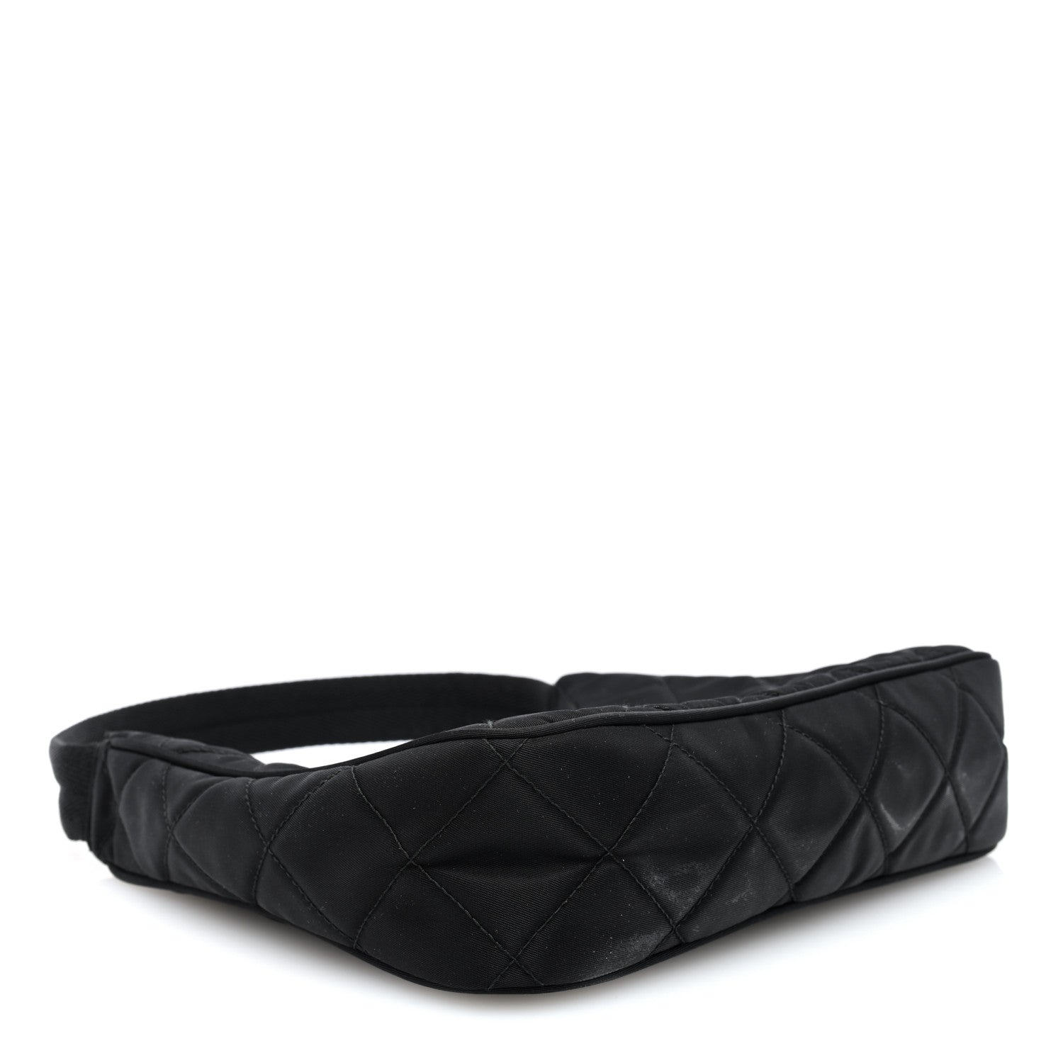 Prada Tessuto Nylon Stitched Shoulder Bag Black 4 of 10
