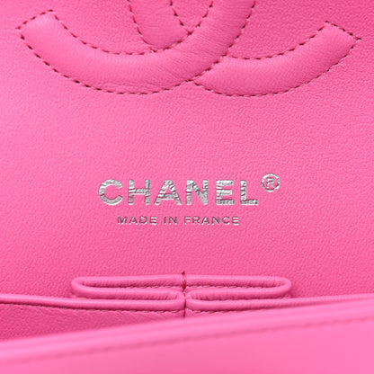 Chanel Lambskin Quilted Medium Double Flap Neon Pink 6 of 9