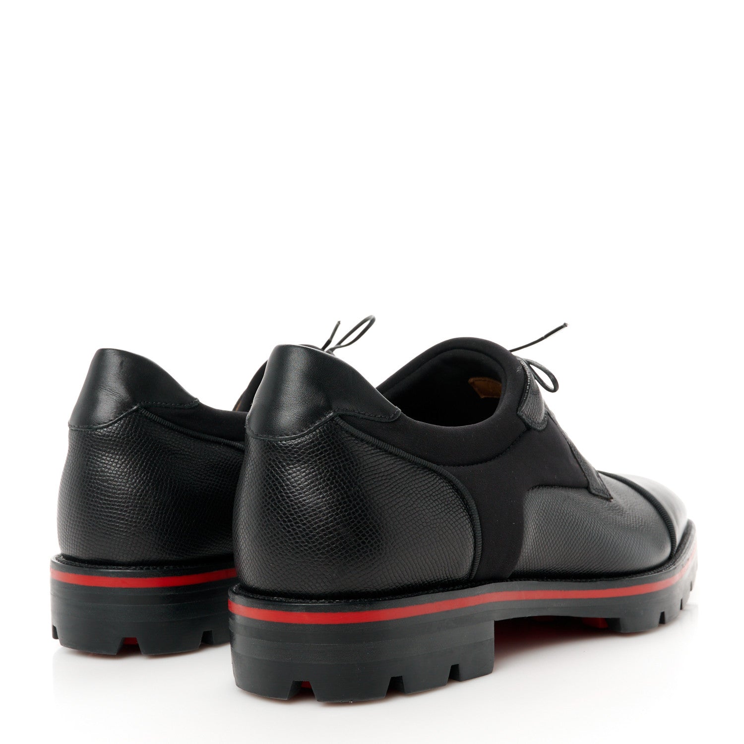 Christian Louboutin Smooth Textured Calfskin Neoprene Mika Sky Mens Flats 40 Black 4 of 8